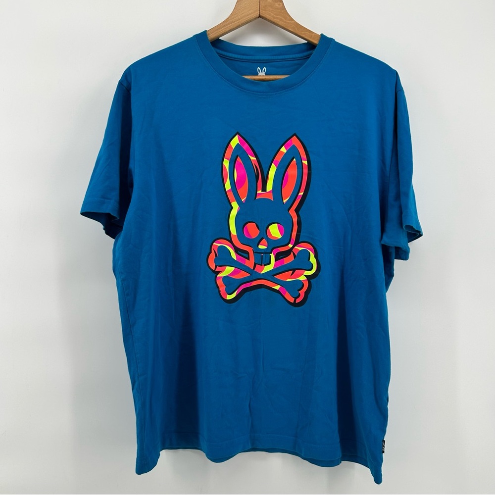 Psycho Bunny Men Print Graphic Tee T‎ Shirt Size 7 X-Large 100% Pima Cotton